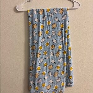 Blue breakfast toast, egg and milk little sleepies swaddle